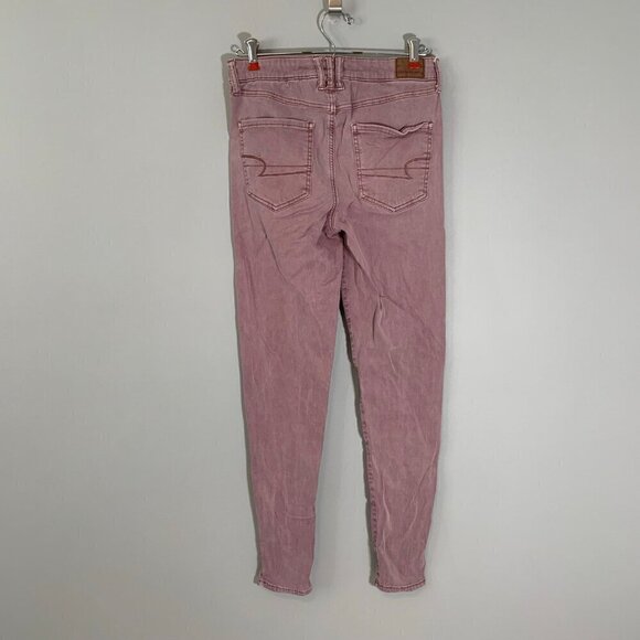American Eagle stretch dusty rose drawstring skinny‎ ankle hi-rise jegging pant - Picture 4 of 11